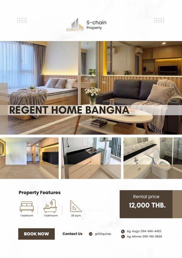 🚆🩵 Near BTS Bangna! Easy to travel, near BITEC ✨ Regent Home Bangna ✨ NO-085