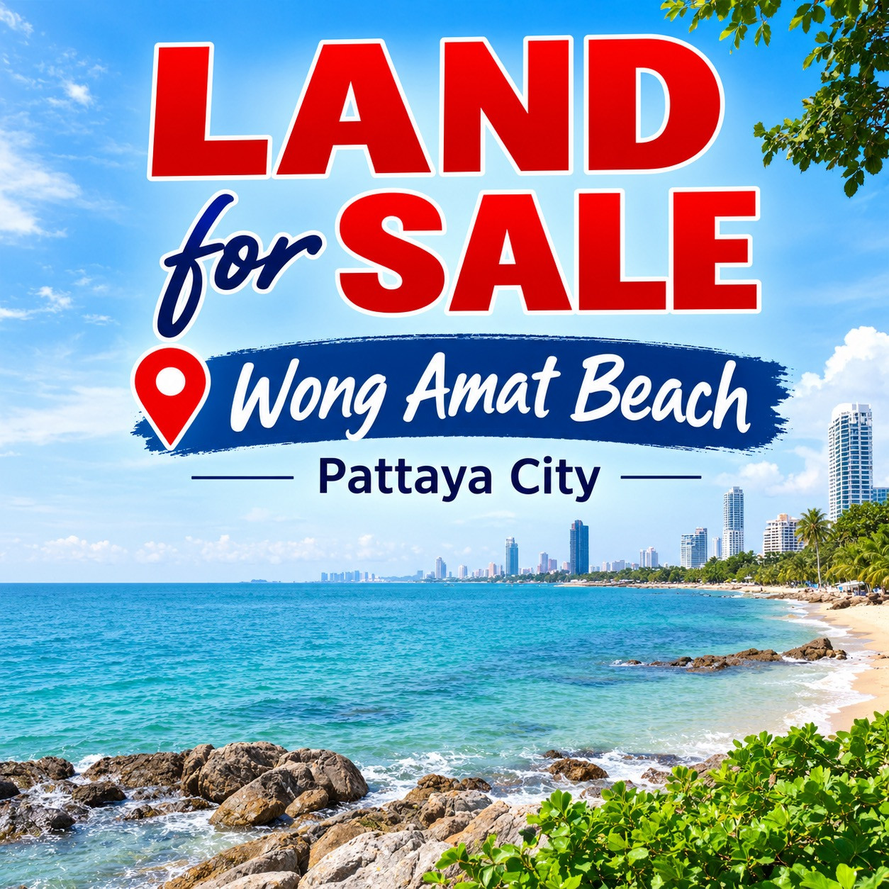 SALE | LAND 2-1-14 RAI Pattaya • Wong Amat Beach • For High Rise Development • SALE | LAND 2-1-14 RAI Pattaya • Wong Amat Beach • For High Rise Development •