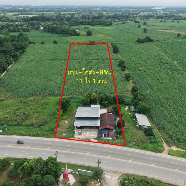 Cheapest!! House + warehouse + land, size 11 rai 1 ngan, next to the road, Khlong Khlung District, Kamphaeng Phet, near PTT Tha Makhuea gas station, 1 minute. – รูปที่ 2