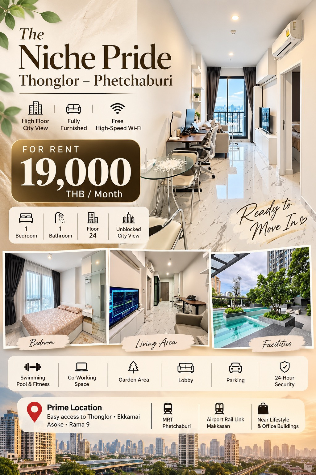The Niche Pride Thonglor – Phetchaburi / Beautiful room ready to move in with free wifi. The Niche Pride Thonglor – Phetchaburi / Beautiful room ready to move in with free wifi.