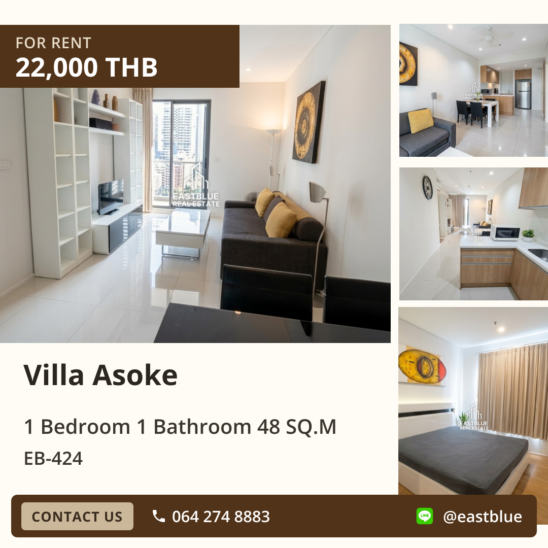 For Rent: Villa Asoke 1 Bed 48 sqm near BTS Asoke 22,000 THB/month