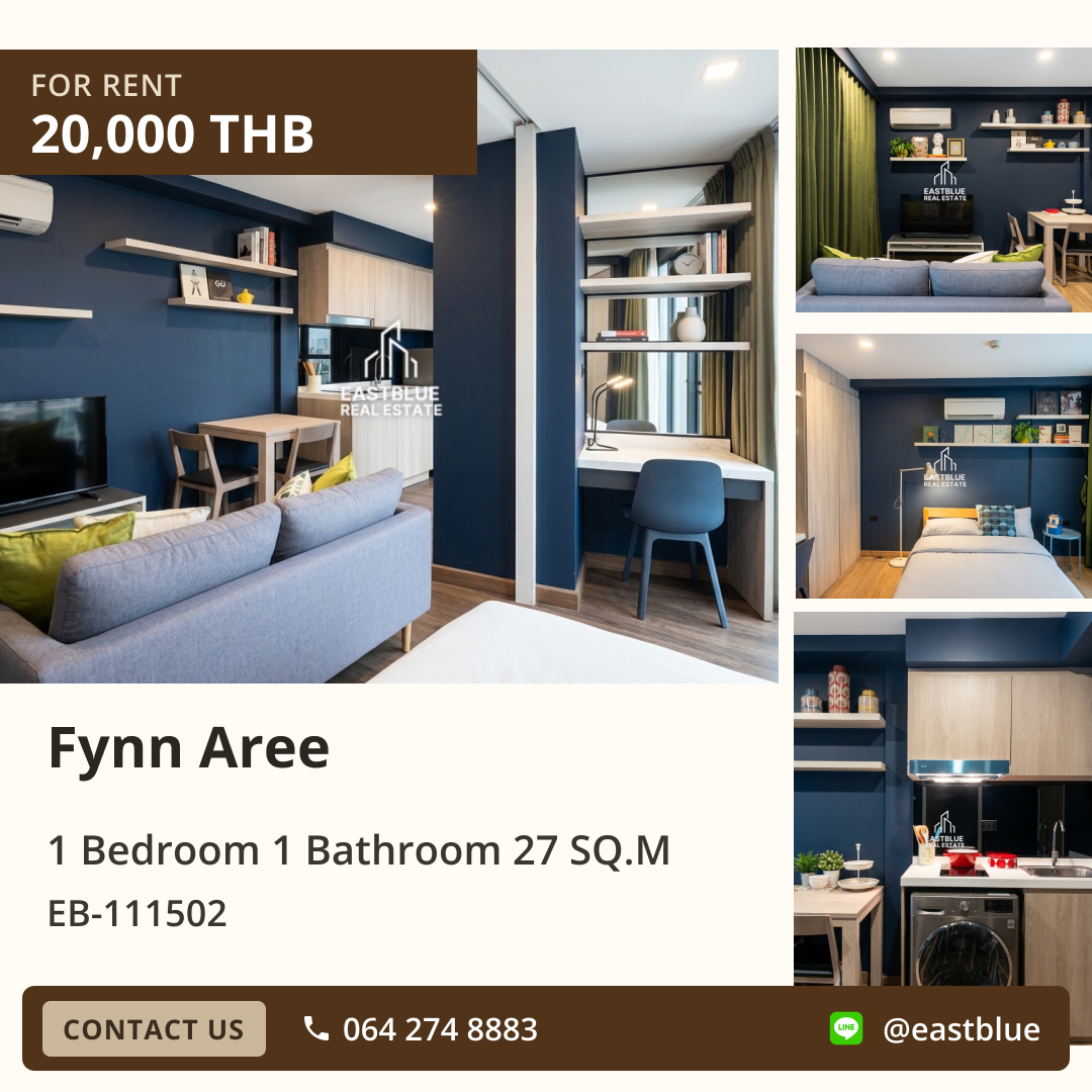 For Rent: Fynn Aree 1 Bed 27 sqm near BTS Ari 20,000 THB/month