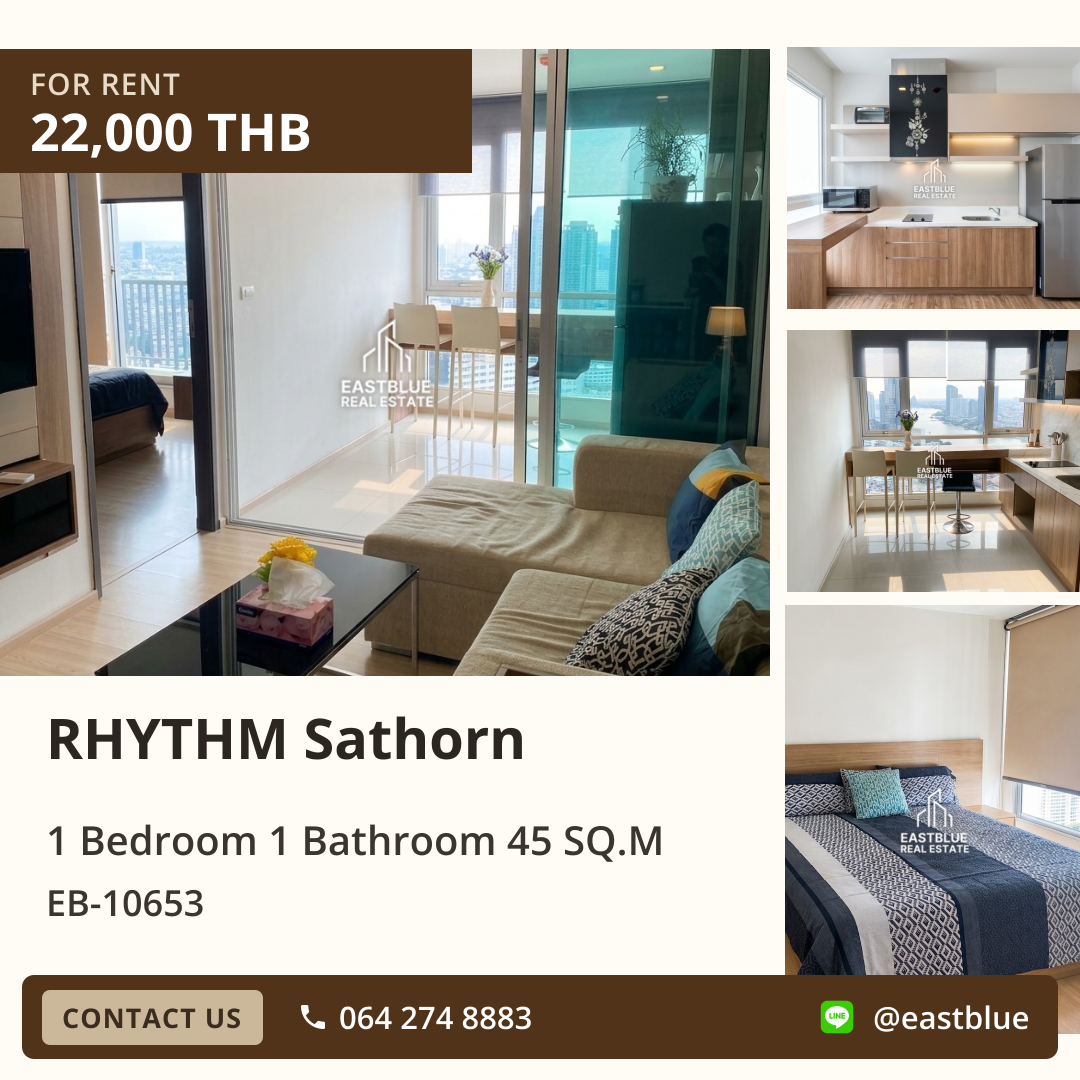 For Rent: RHYTHM Sathorn 1 Bed 45 sqm near BTS Saphan Taksin 22,000 THB/month