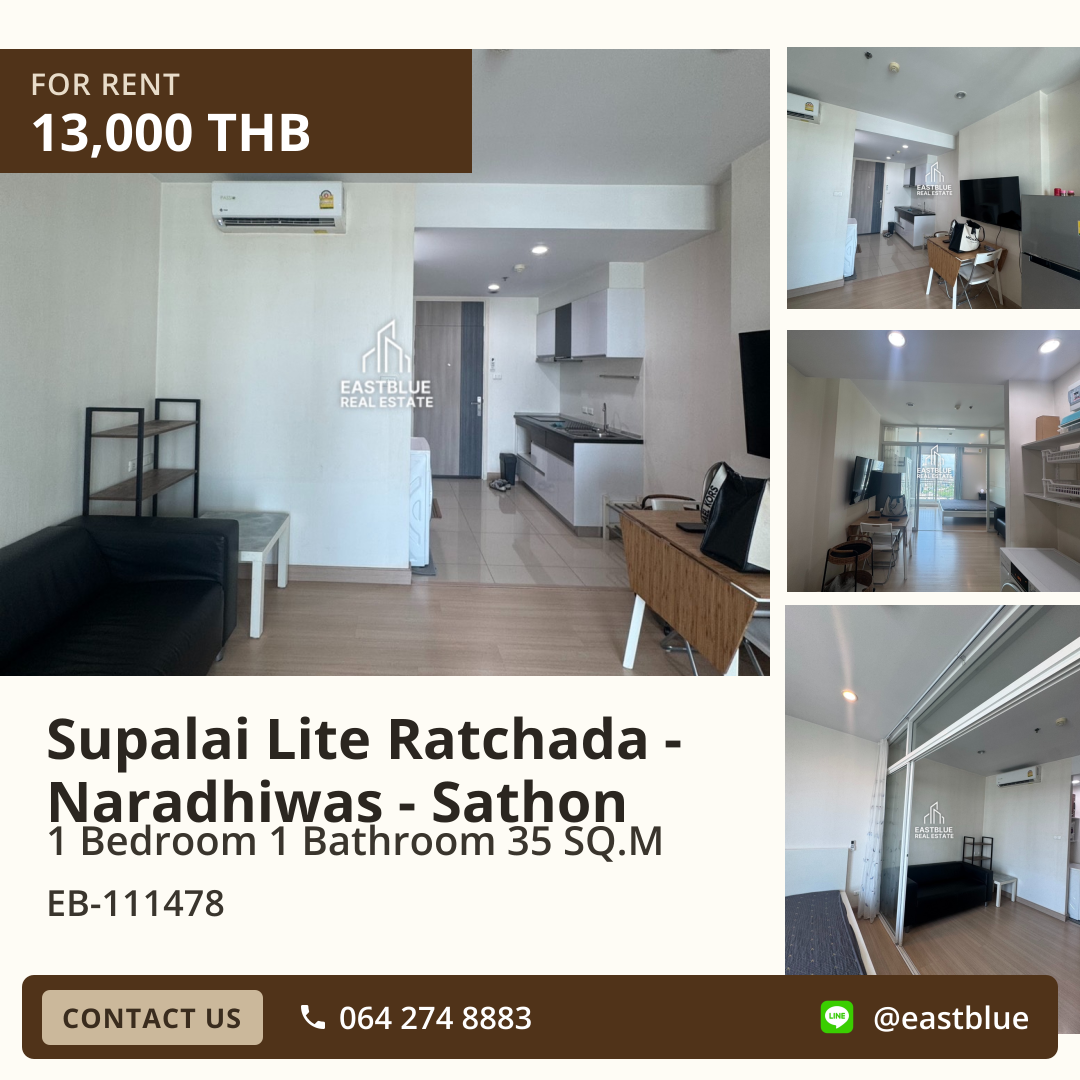 Condo for Rent Supalai Lite Ratchada - Naradhiwas - Sathon