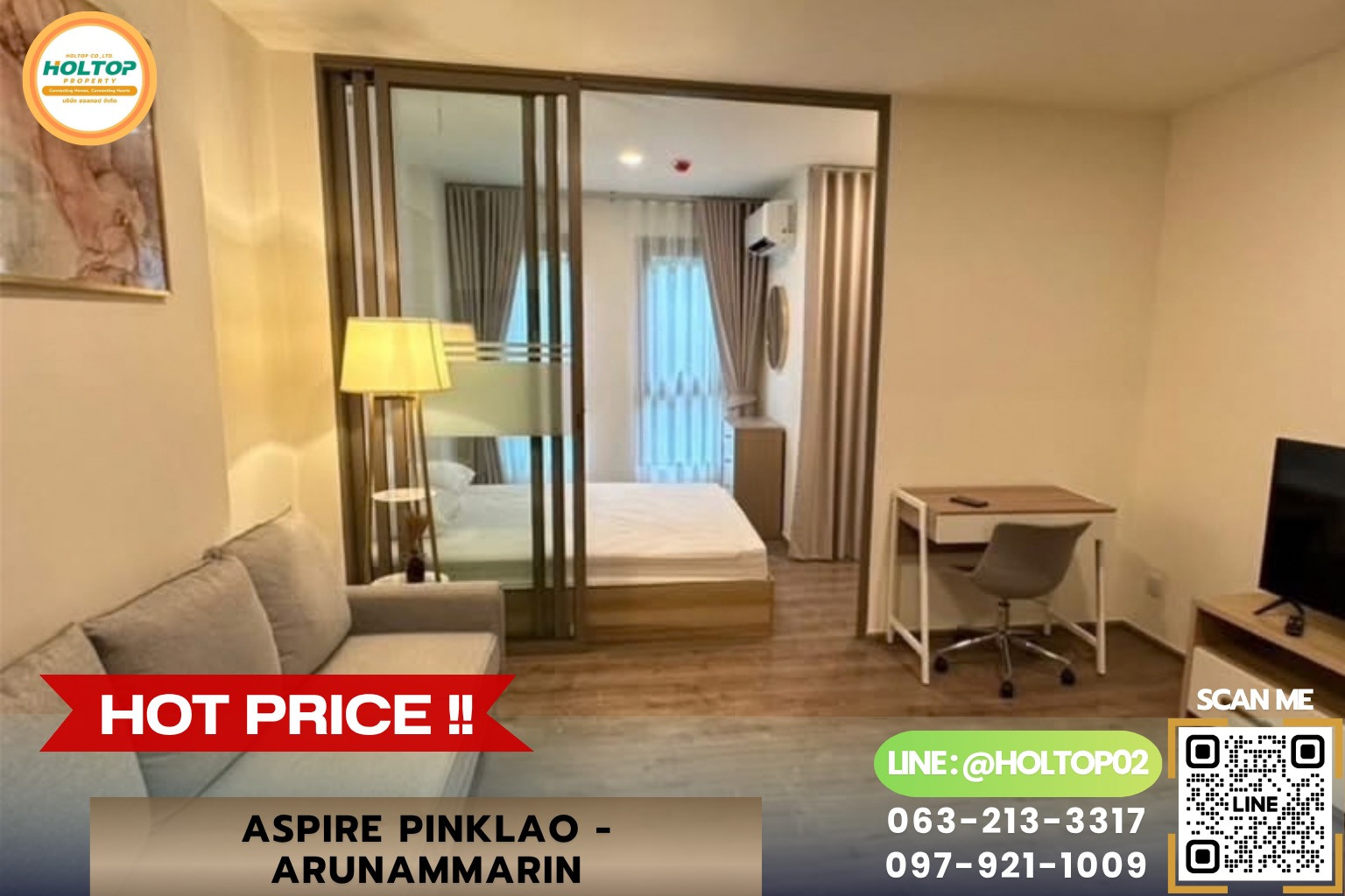 #R10924 Condo for rent Aspire Pinklao - Arunammarin.