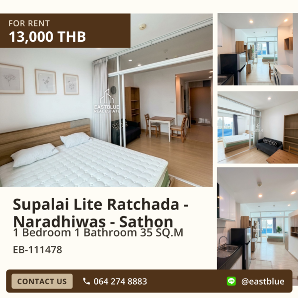 02/10/2026, Condo for Rent Supalai Lite Ratchada - Naradhiwas - Sathon 0642748883