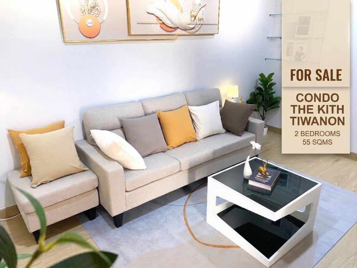 📌For Sale !!🔥The Kith Tiwanon, 2 bedrooms, corner room, very wide ✅Close to the BTS, Pak Kret intersection, no flood 💥Very good price!! 📌For Sale !!🔥The Kith Tiwanon, 2 bedrooms, corner room, very wide ✅Close to the BTS, Pak Kret intersection, no flood 💥Very good price!!