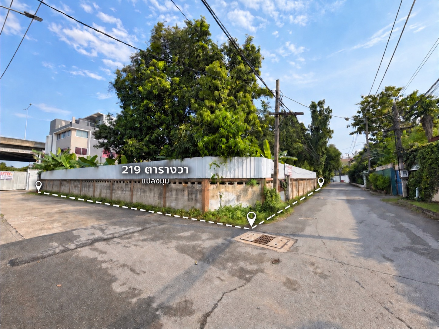 Empty land for sale, Soi Pridi Banomyong 26 | 219 sq m. Beautiful corner plot, suitable for building a house.