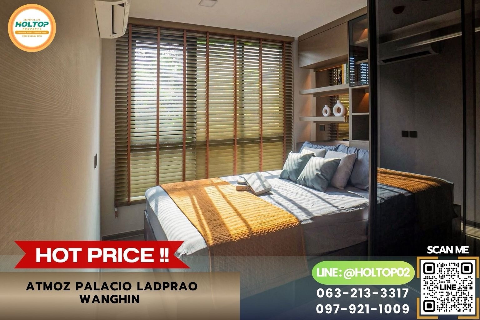#Z6556 ให้เช่าคอนโด Atmoz Palacio Ladprao Wanghin