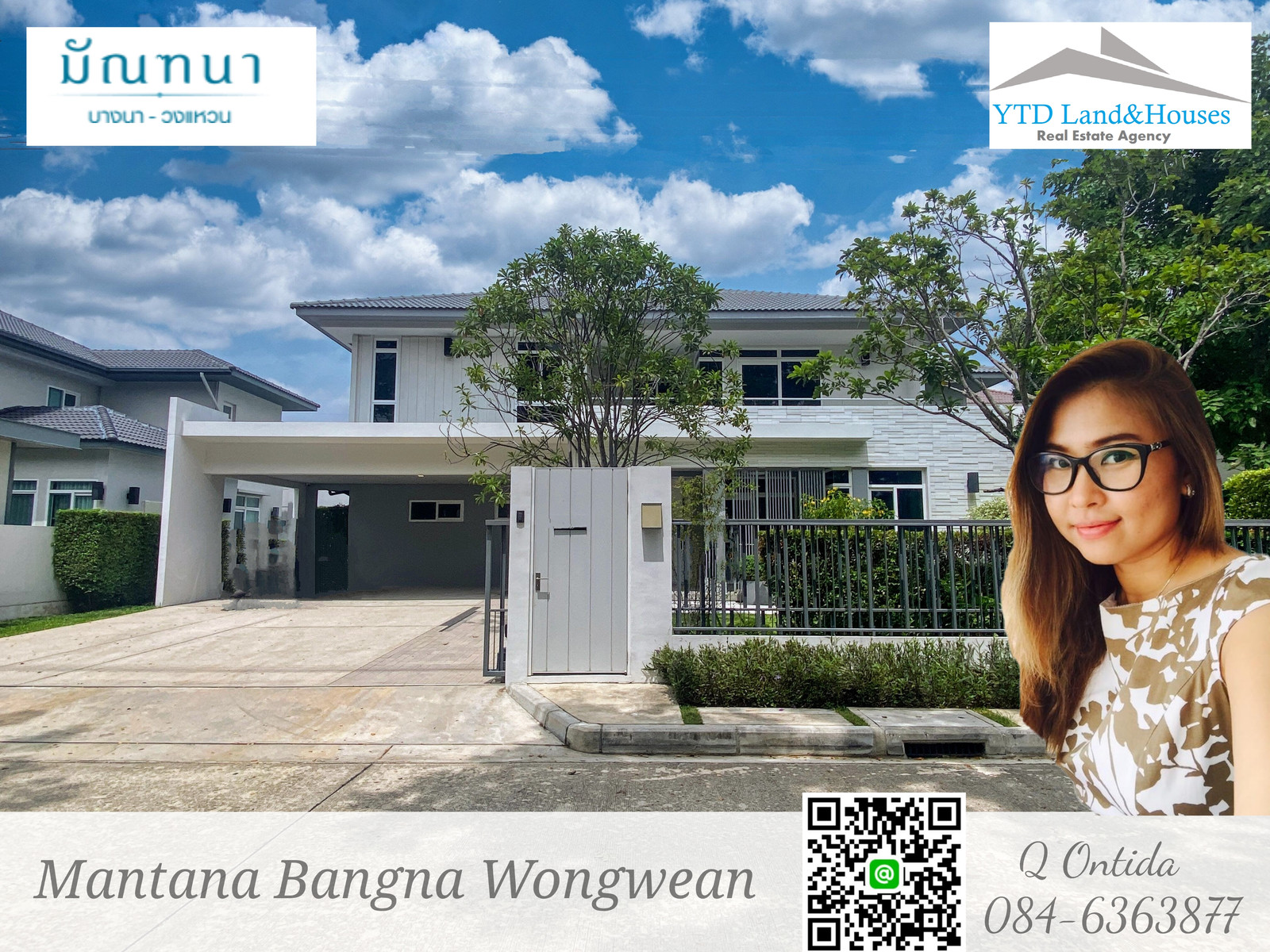 Beautiful House for Rent Mantana Bangna Wongwaen 180,000 Baht/Month (Fully furnished)  Listing No: YT01-1890 