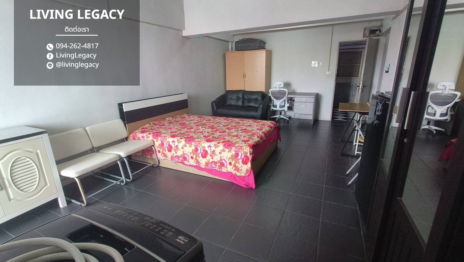 TMFH7J เช่าด่วน คอนโด ABAC Condo Town 30 ตร.ม. | ชั้น 4 | 1 ห้องนอน | 1 ห้องน้ำ 5,000 บาท/เดือน line id : @livinglegacy – รูปที่ 2