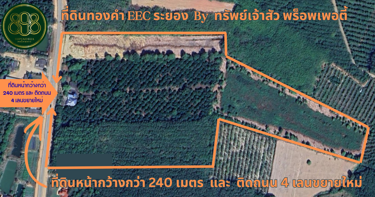 “ที่ดิน EEC ระยอง 61 ไร่ ผังสีเหลือง ติดถนน 4 เลน ใกล้นิคม“