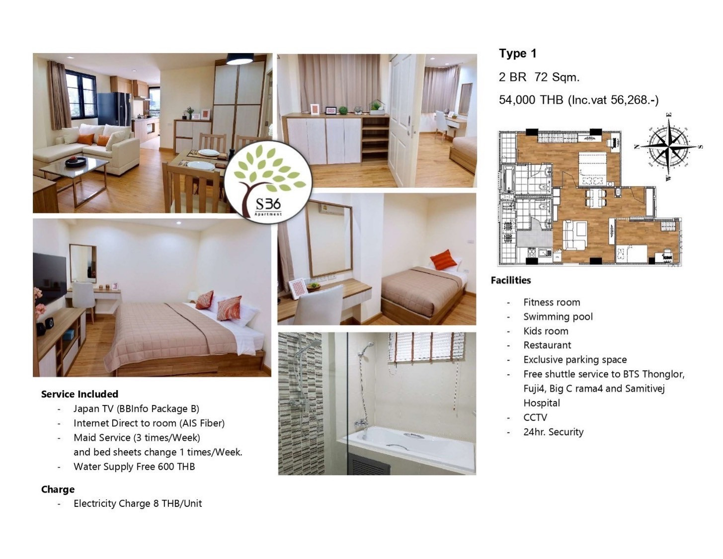 1ห้องนอน 2ห้องนอน ให้เช่า รับเฉพาะญี่ปุ่น เฟอร์นิเจอร์ตกแต่งพร้อมอยู่ เครื่องใช้ไฟฟ้าครบ – รูปที่ 4