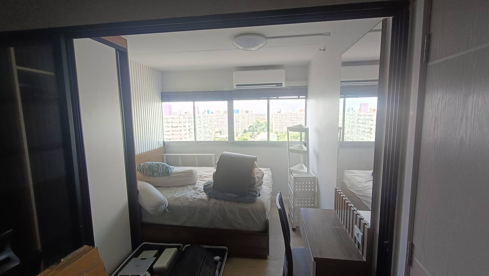 For sale, Mori Condominium, Muang Thong Thani, 15th floor room, high building view, school, fully decorated, minimalist style. For sale, Mori Condominium, Muang Thong Thani, 15th floor room, high building view, school, fully decorated, minimalist style.
