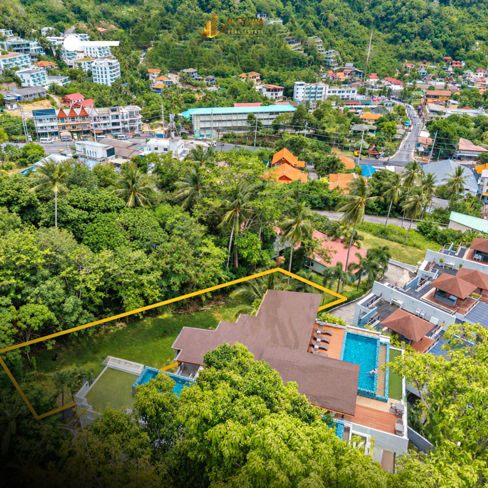 Land for sale in Phuket on Karon Hill, 920 sq m, sea view, suitable for building a Luxury Pool Villa, Phuket. – รูปที่ 3