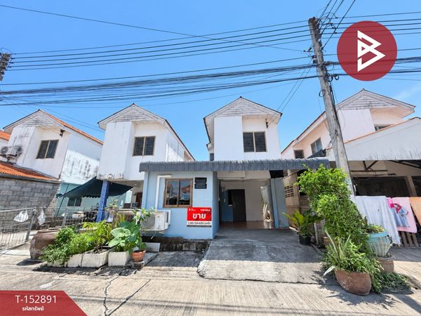 Semi-detached house for sale, Eua-Athorn Chedi Hak Village, Ratchaburi, ready to move in.