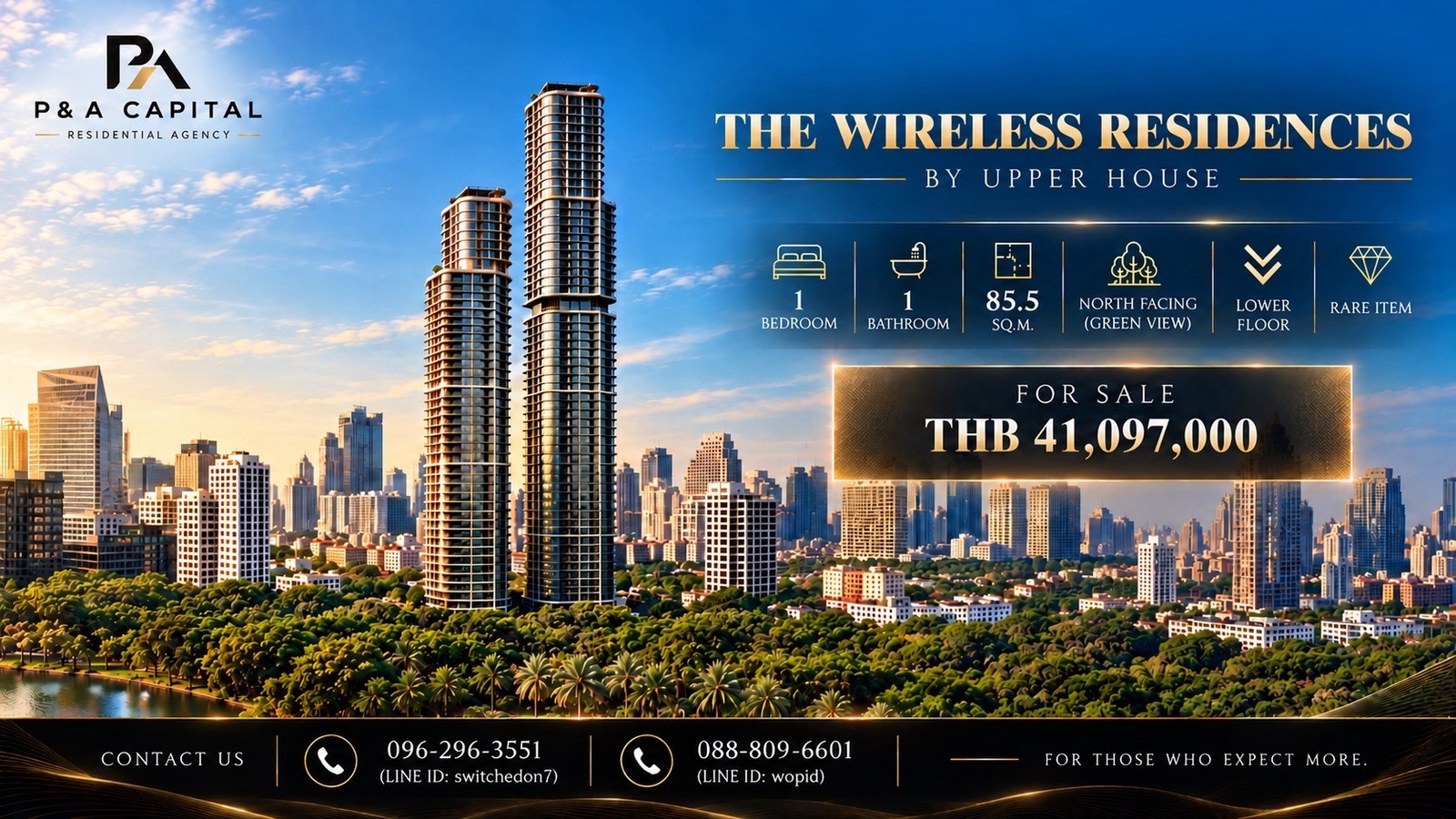 THE WIRELESS RESIDENCES BY UPPER HOUSE | 1 BEDROOM | 85.5 SQ.M. THE WIRELESS RESIDENCES BY UPPER HOUSE | 1 BEDROOM | 85.5 SQ.M.