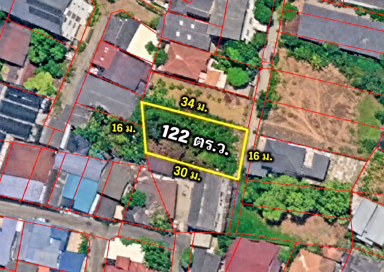 Land for sale, already filled, 122 sq m, Soi Kumphil 6, Muang Nakhon Pathom, width 16 meters, price 1.99 million baht.