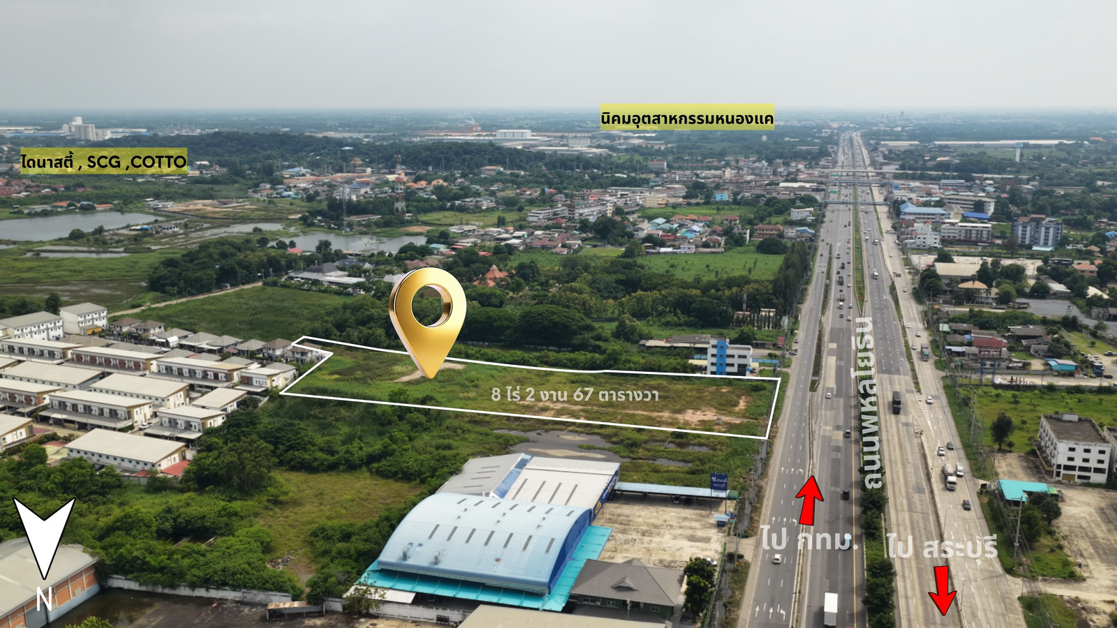 ขายที่ดินถมแล้ว หินกอง–หนองแค สระบุรี ติดถนนพหลโยธิน 8-2-67 ไร่ | ใกล้นิคมหนองแค 3 กม.  – รูปที่ 3