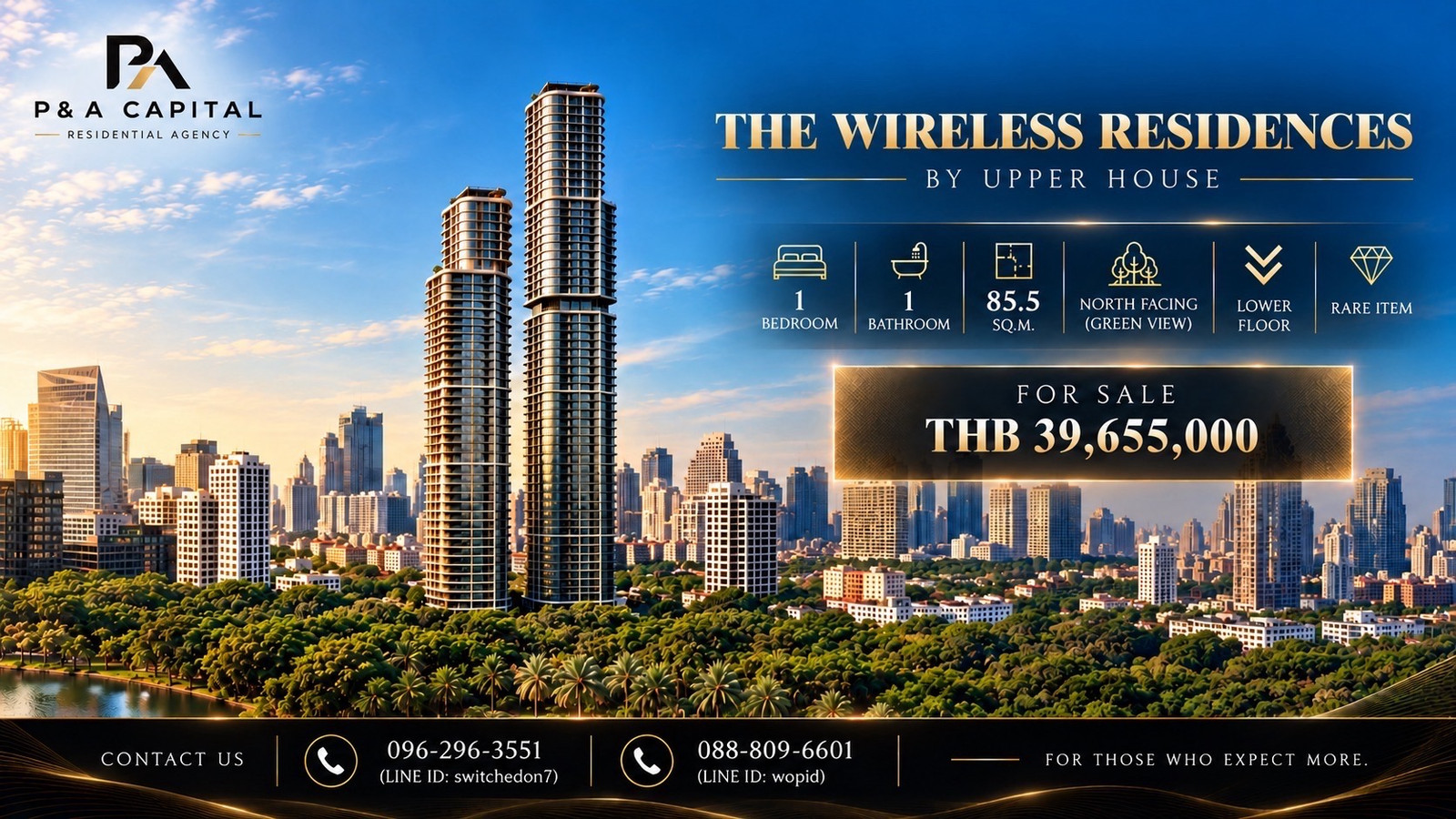 THE WIRELESS RESIDENCES BY UPPER HOUSE | 1 BEDROOM | 85.5 SQ.M. THE WIRELESS RESIDENCES BY UPPER HOUSE | 1 BEDROOM | 85.5 SQ.M.