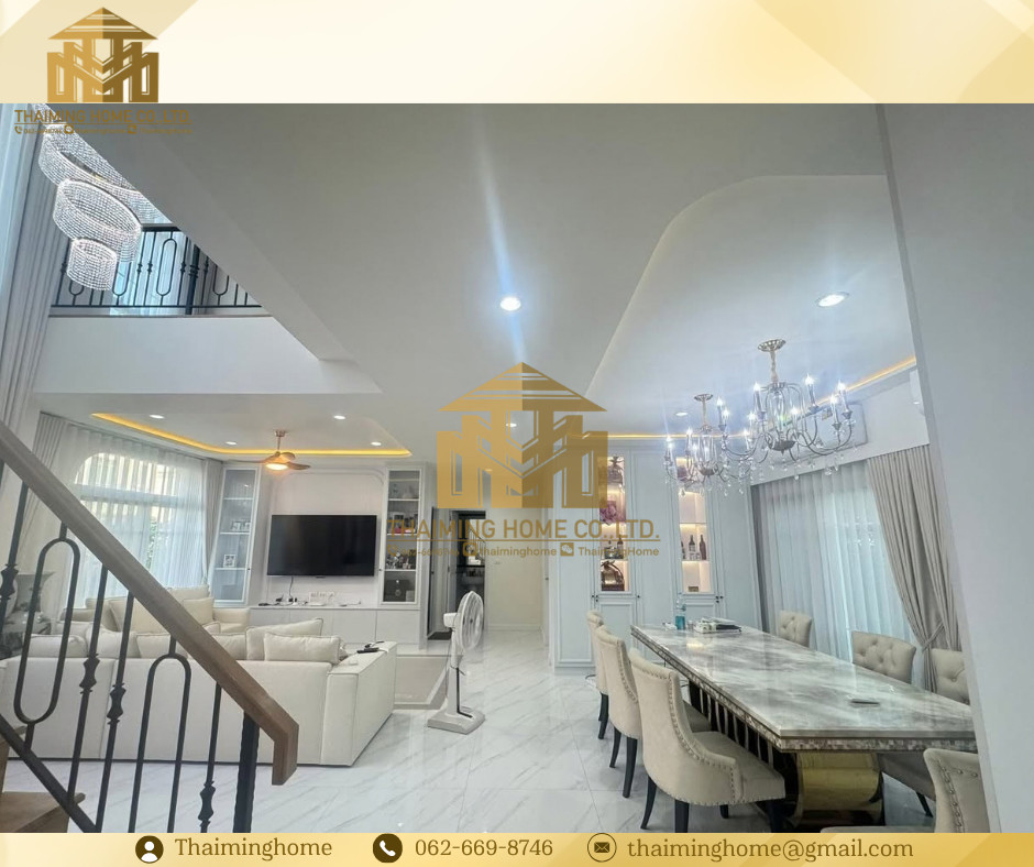 ขาย/ให้เช่า บ้านเดี่ยว 2ชั้น ใหม่ พร้อมเข้าอยู่ 5ห้องนอน 5ห้องน้ำ 3ที่จอดรถ ใกล้สนามบินสุวรรณภูมิ สมุทรปราการ(TH8-8626) – รูปที่ 2