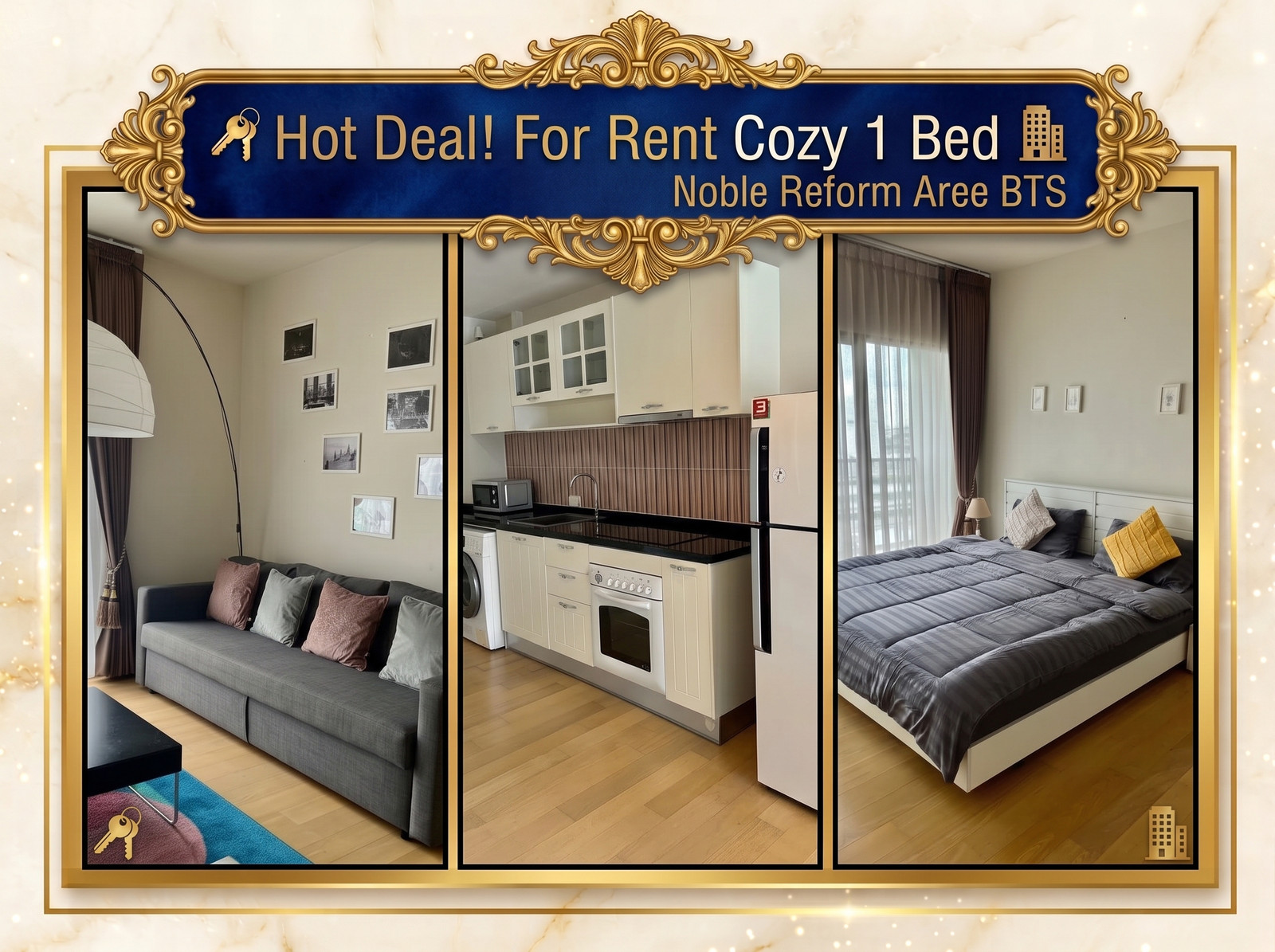 ✨Hot Deal! For Rent Cozy 1 Bed Noble Reform, Ari BTS✨ ✨Hot Deal! For Rent Cozy 1 Bed Noble Reform, Ari BTS✨