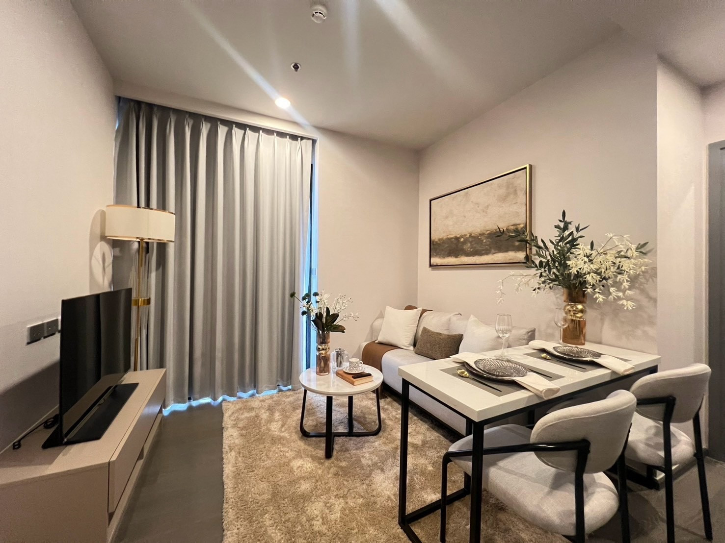 New room, never lived in, for rent, 1 bedroom, 36 sq m., corner room, beautifully decorated, beautiful view, Coco Parc, condo next to MRT Khlong Toei, 0 meters. Call 062-339-3663. – รูปที่ 2