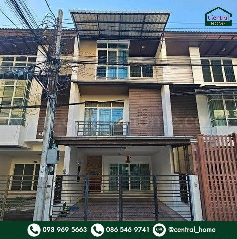3.5-story townhome, The Roof Chaengwattana, beautiful house, ready to move in. Cheapest price in the project