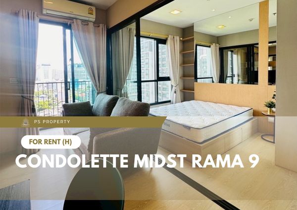 ให้เช่า 🔥 Condolette Midst Rama 9 🔥 เฟอร์นิเจอร์ และ เครื่องใช้ไฟฟ้าครบ ใกล้ MRT พระราม 9
