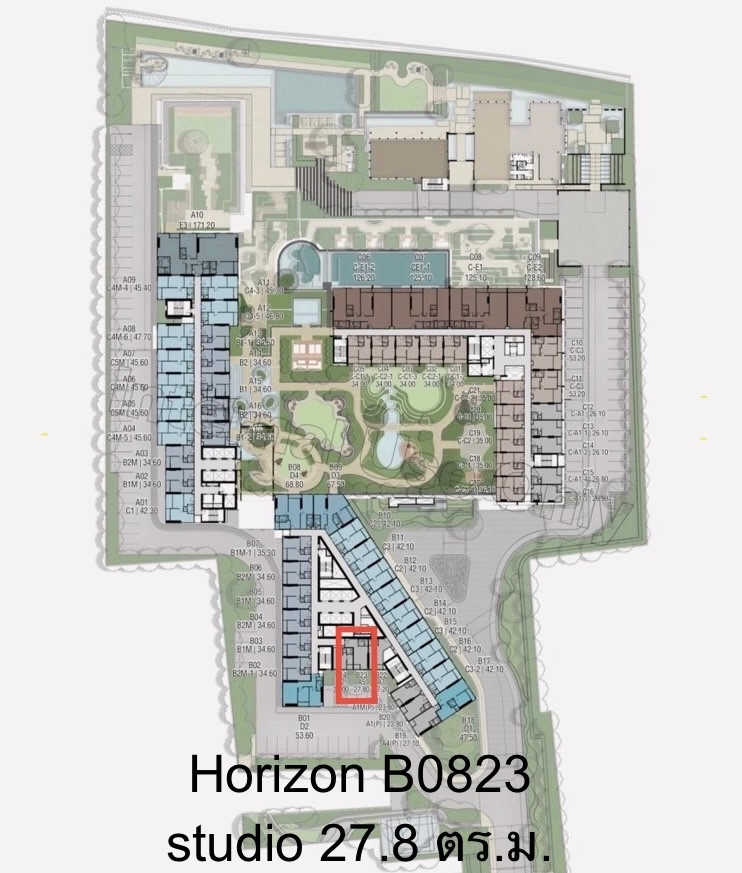 Reference Baie River Bangpho ห้อง Studio ที่กว้างที่สุด 27.8 ตรม. ตึก Horizon, Pet friendly 