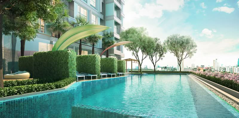  2 Large Room City View Fully furnished Good Location New Condo Next to Saint John's University,MRT Phahon Yothin @  The Saint Residences  – รูปที่ 2