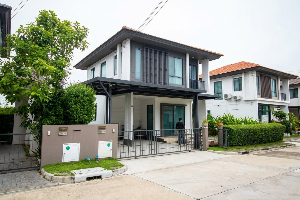 บ้านเดี่ยว 2 ชั้น 3 ห้องนอน 2 ห้องน้ำ 1 ครัว 1 รับแขก 1 รับประทานอาหาร ที่จอดรถในบ้าน 2 คัน – รูปที่ 2