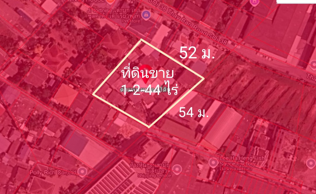 Land for sale in Samut Prakan, 1-2-44 rai, Tai Ban Road, Mueang District.