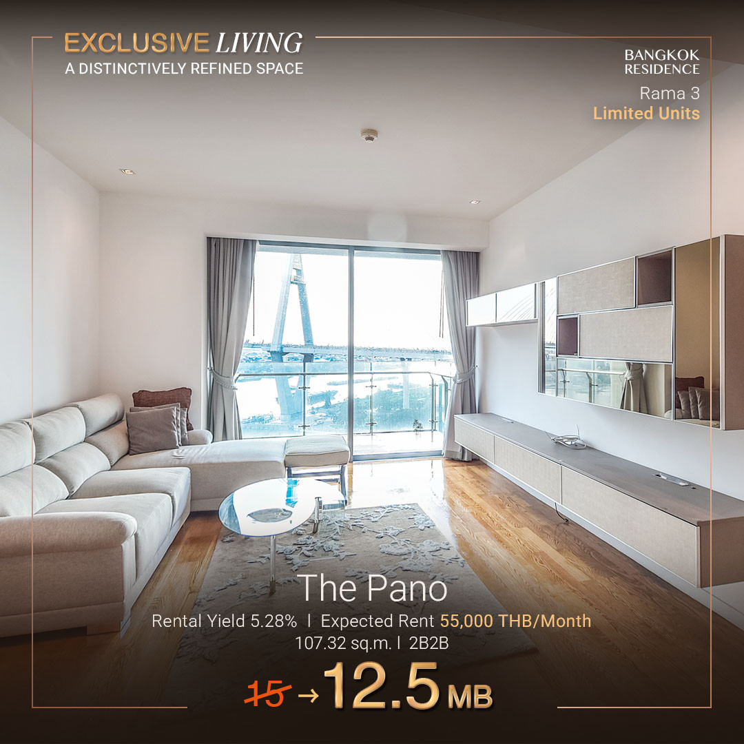 💎Exclusive Unit 🔥 ขาย The Pano Rama 3 วิวแม่น้ำ เฟอร์นิเจอร์ครบ ห้องใหญ่ 100+ ตร.ม. ✨🌊 เพียง 116K/ตร.ม. 2BR 107.32 sq.m. 12.5MB ใกล้ BTS ช่องนนทรี