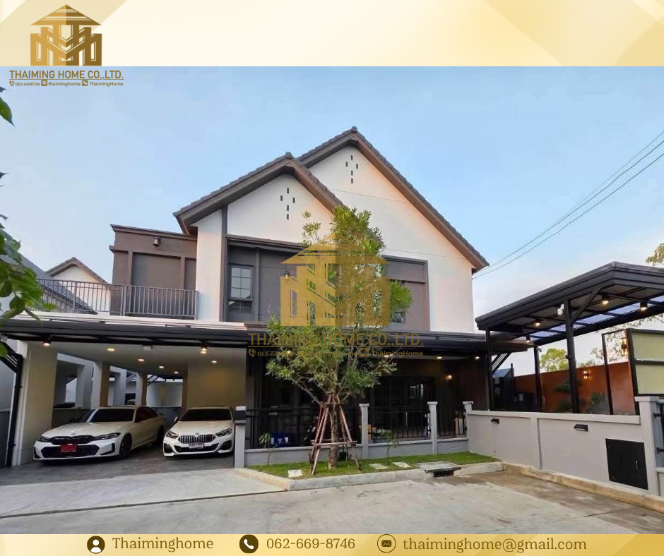 Luxurious 2-story detached house for sale, Modern Luxury style, Centro Bangna Village, size 400 sq m (TH6-4026)