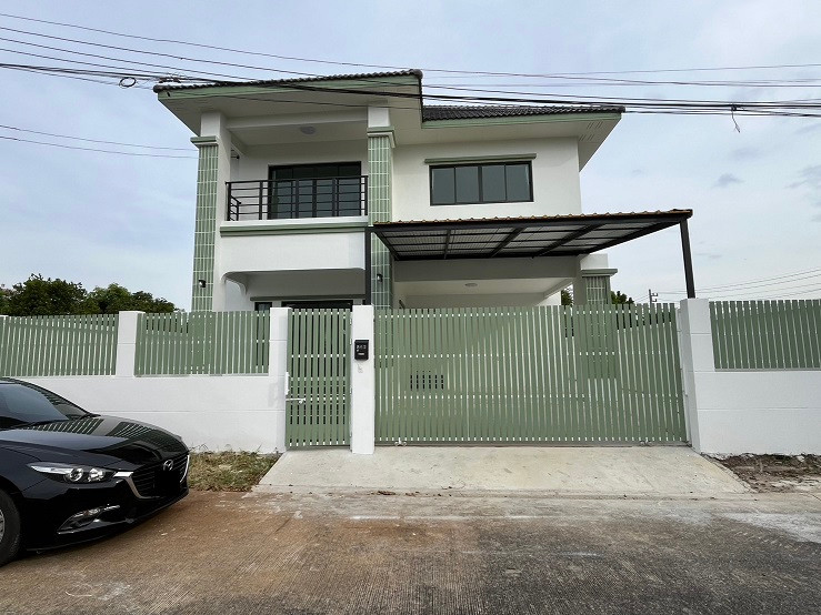 081-632-0632 2-story detached house for rent, newly built, Siwalee Village, Rangsit, Khlong 2, near Future Park Rangsit. Don Mueang Airport, residential
