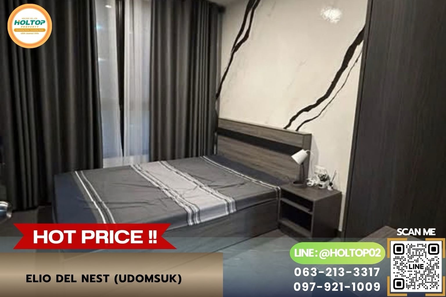 #Z6604 ให้เช่าคอนโด ELIO DEL NEST (Udomsuk)