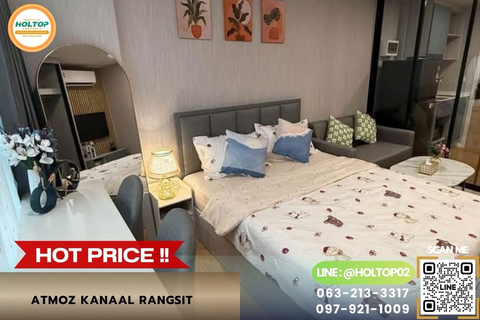 #Z6627 Condo for rent Atmoz Kanaal Rangsit