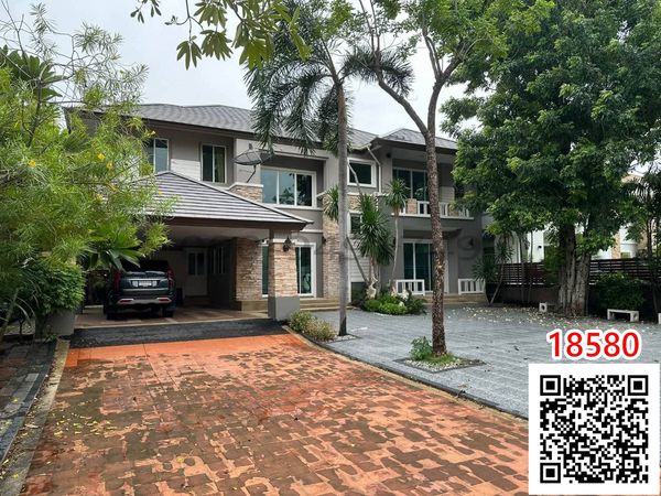 For rent, 2-story detached house, Nusasiri Bangna Village Project, King Kaew Road, Bang Phli, near MEGA Bangna.