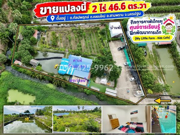 ขายที่ดินกัลปพฤกษ์ พร้อมกิจการคาเฟ่เด็กและศูนย์ฝึกพัฒนาการ My Little Farm สามพราน นครปฐม เนื้อที่ 846.6 ตร.ว. ขายถูกมาก เพียง 5.8 ล้าน