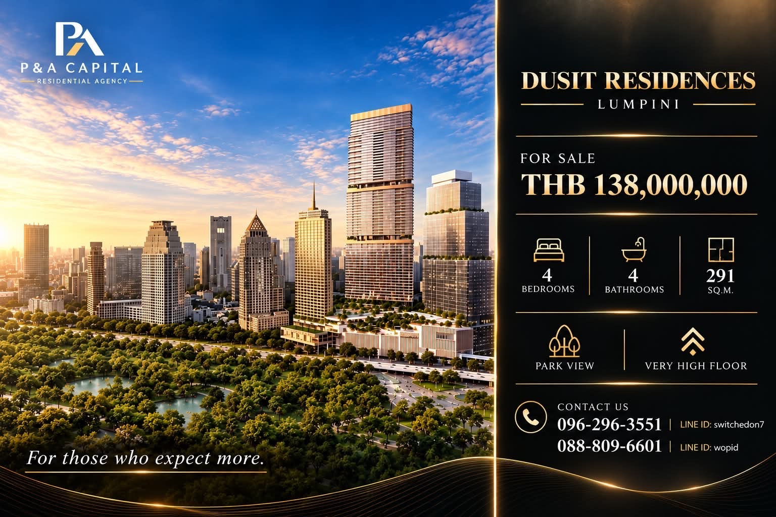 DUSIT RESIDENCES | 4 BEDROOM | 291 SQ.M.