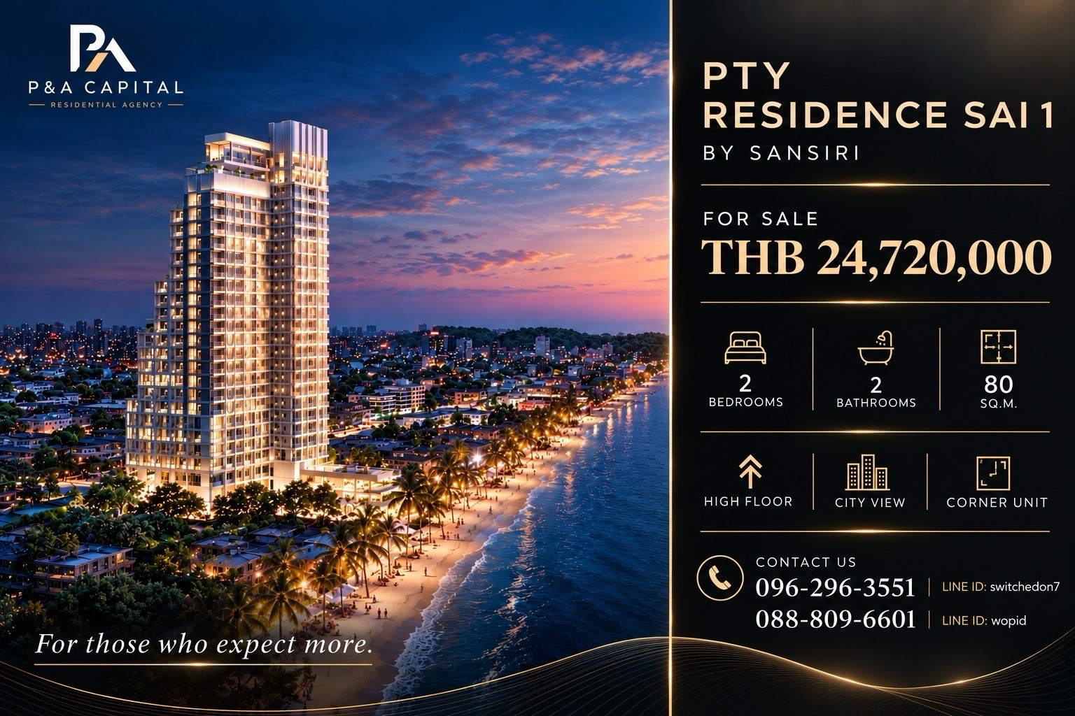 PTY SAI 1 BY SANSIRI | 2 BEDROOM | 80 SQ.M.