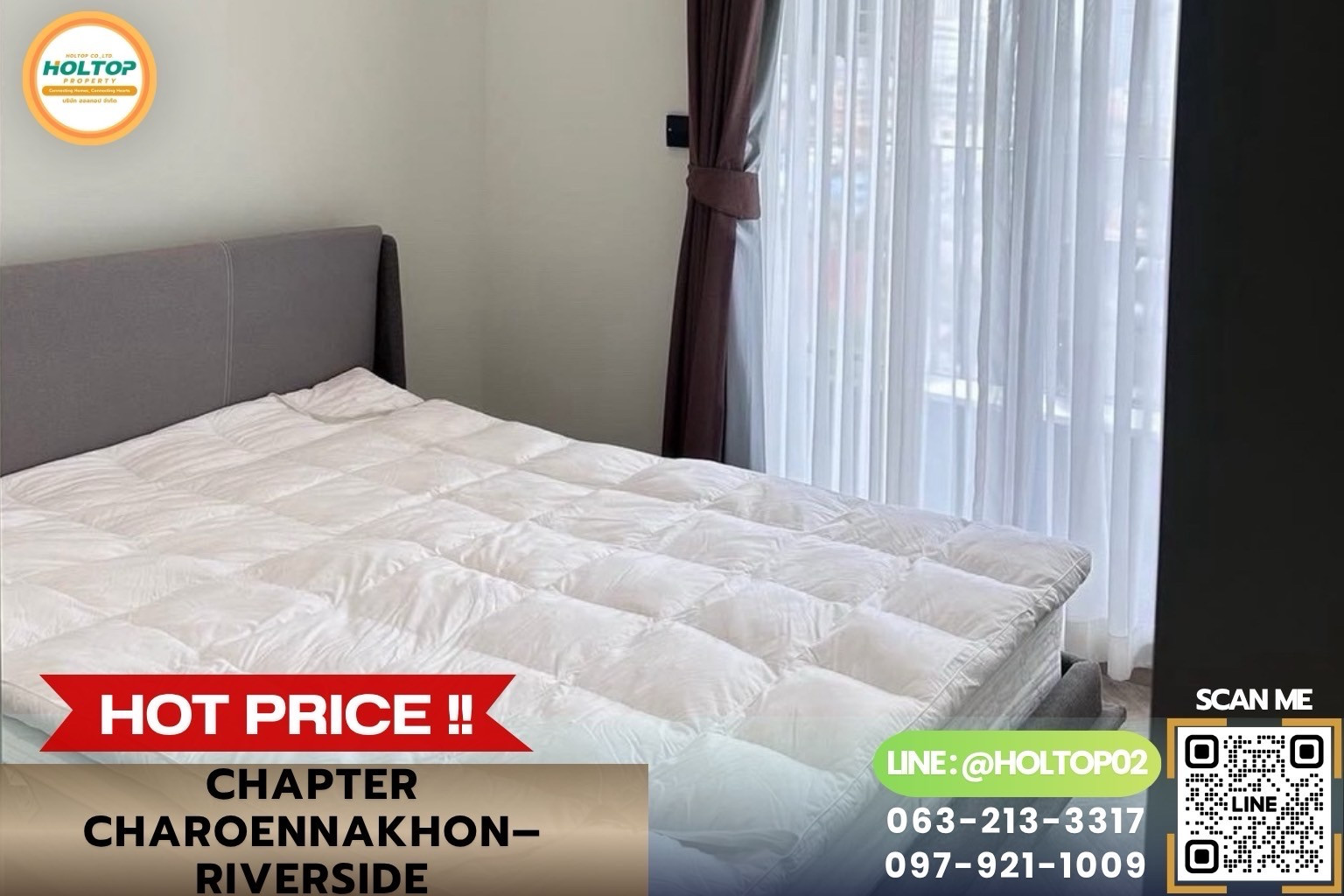 #L1549 Condo for rent, Chapter Charoen Nakhon-Riverside.
