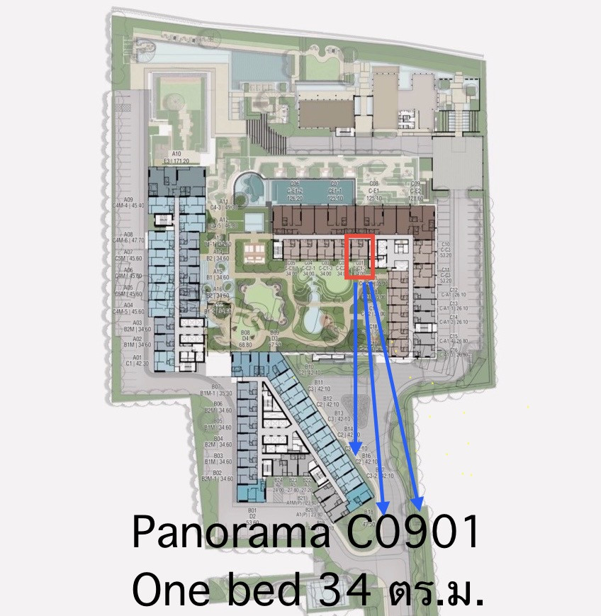 Reference Baie, one bed 34 ตร.ม. ตึก Panorama ชั้น 9, pet friendly 