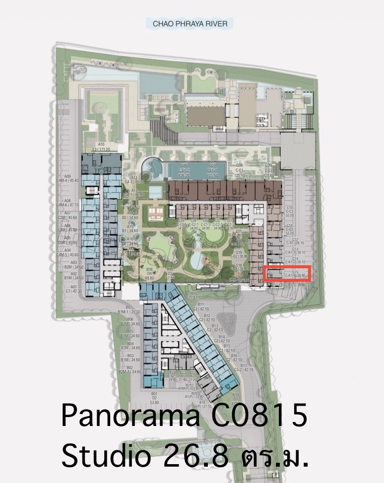 Reference Baie, Studio ผนังเรียบ 26.8 ตร.ม. ตึก Panorama ชั้น 8, pet friendly
