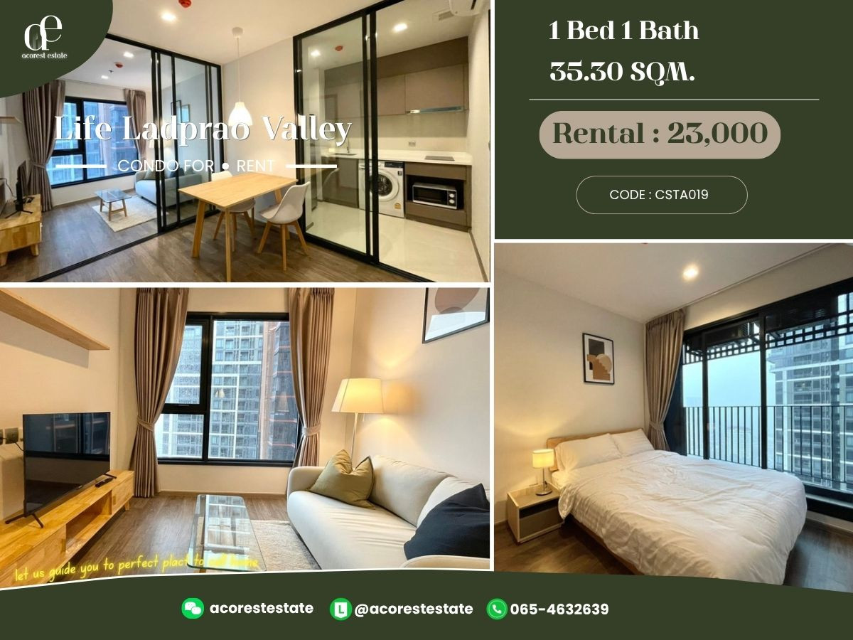 ✨🌷 For Rent Life ladprao Valley✨🌷 1 Bed 1 Bath  | Size 35.30 Sq.m. | Floor 37  