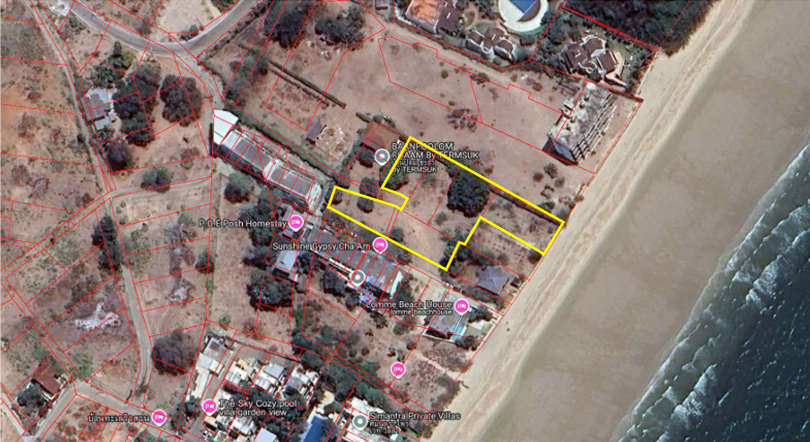 Land for rent next to the sea, Cha-am