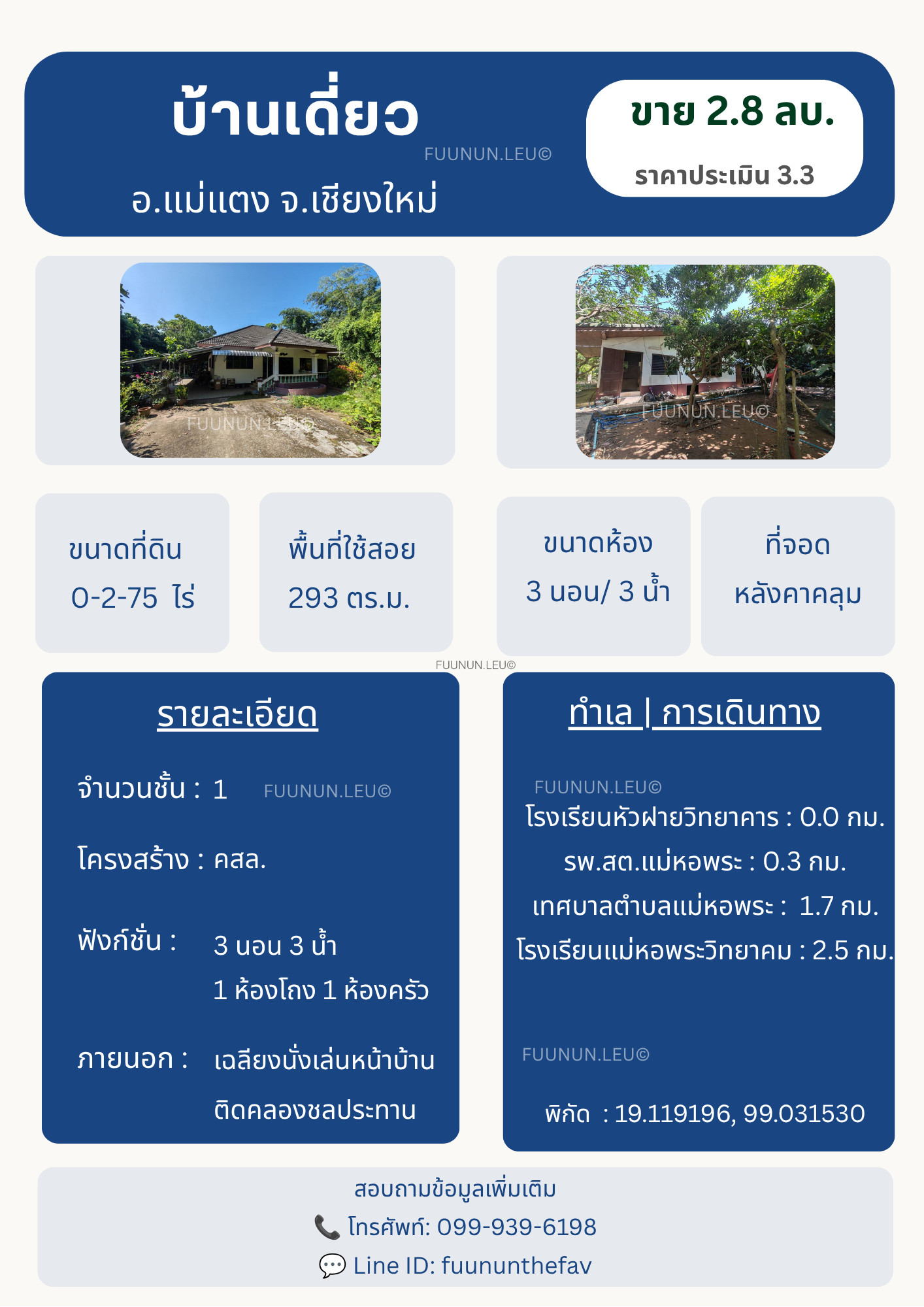 ขายบ้านเดี่ยวชั้นเดียว อ.แม่แตง จ.เชียงใหม่ – รูปที่ 2