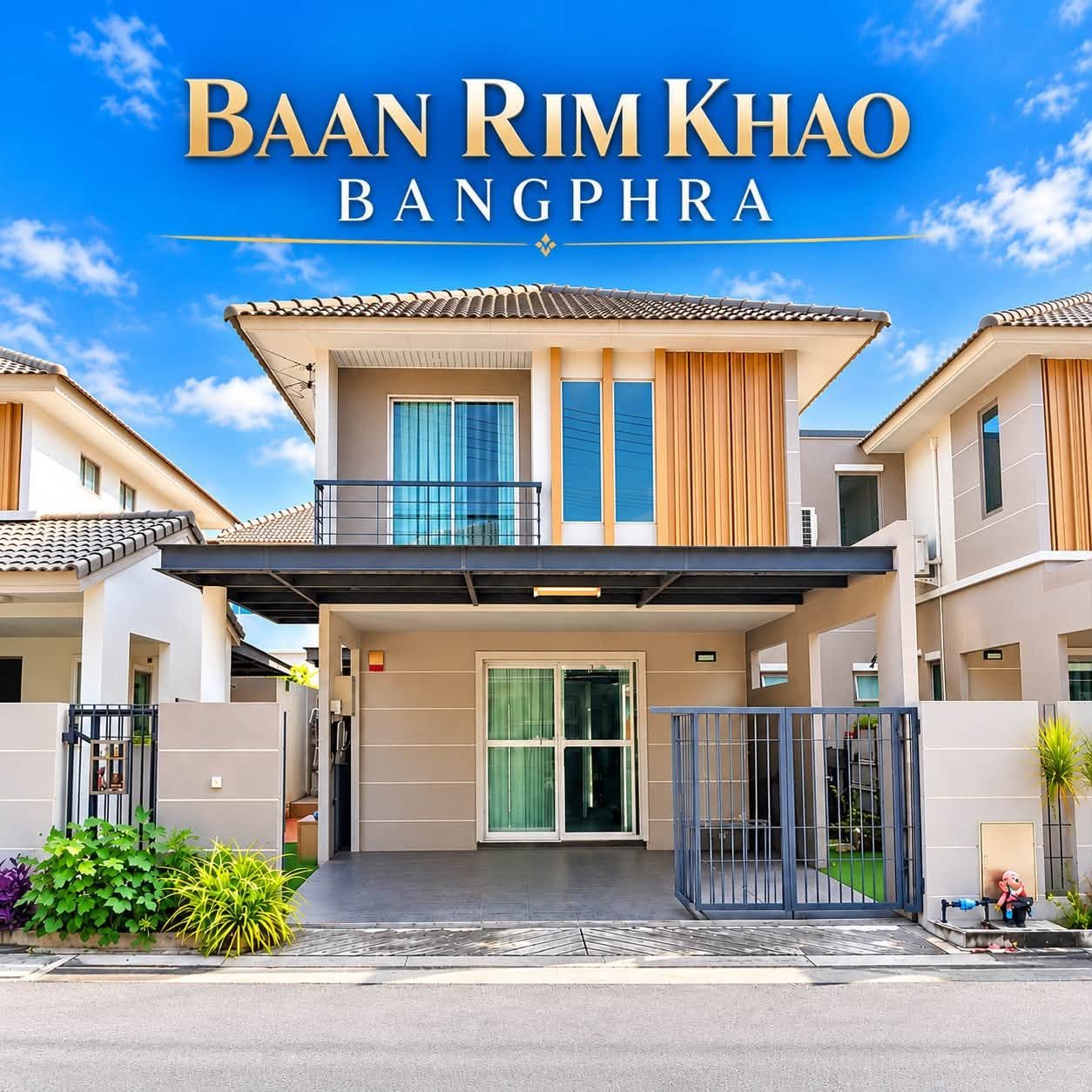 ขายบ้านแฝดสไตล์บ้านเดี่ยว 2 ชั้น บางพระ หมู่บ้านริมเขา บางพระ (Baan Rim Khao  Bangphra)