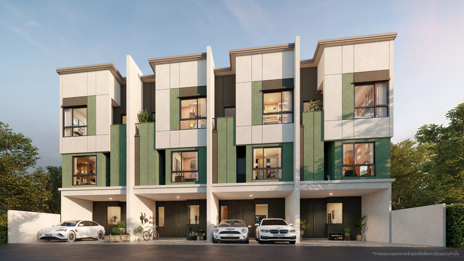 ** New project ** Open for reservations in the best zone, private alley, starting at 4.99 million baht. Premium townhome, 3 floors with Penthouse Master Bedroom, location next to Big C Kanlapaphruek, connecting Sathorn-Silom.